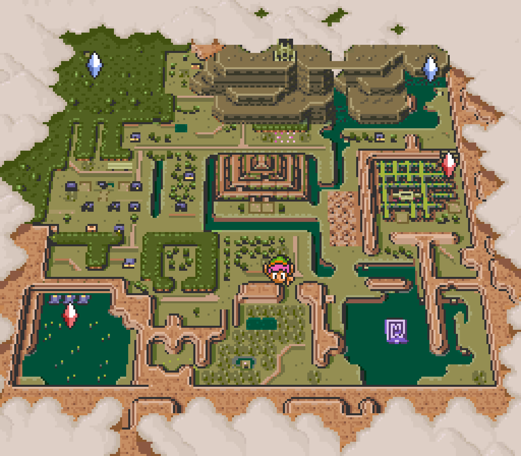 *A Link to the Past Randomizer*'s map screen shows which dungeons contains the required crystals.